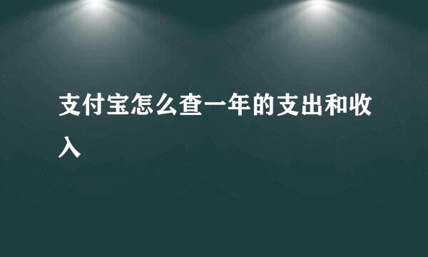 支付宝怎么查一年的支出和收入