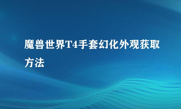 魔兽世界T4手套幻化外观获取方法