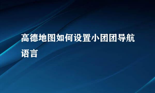 高德地图如何设置小团团导航语言