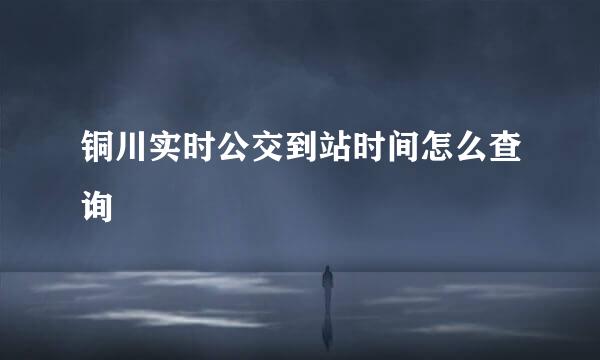 铜川实时公交到站时间怎么查询