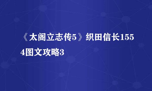 《太阁立志传5》织田信长1554图文攻略3
