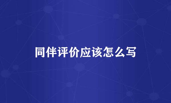 同伴评价应该怎么写