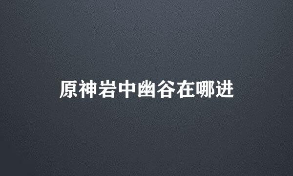 原神岩中幽谷在哪进