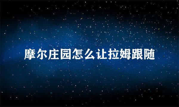 摩尔庄园怎么让拉姆跟随