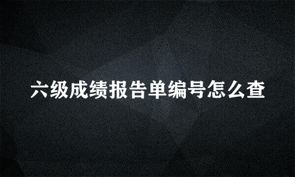 六级成绩报告单编号怎么查