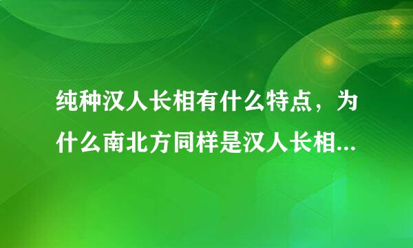 纯种汉人长相有什么特点，为什么南北方同样是汉人长相差距却很大