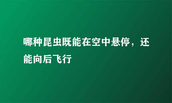 哪种昆虫既能在空中悬停，还能向后飞行