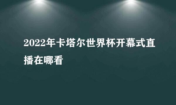 2022年卡塔尔世界杯开幕式直播在哪看