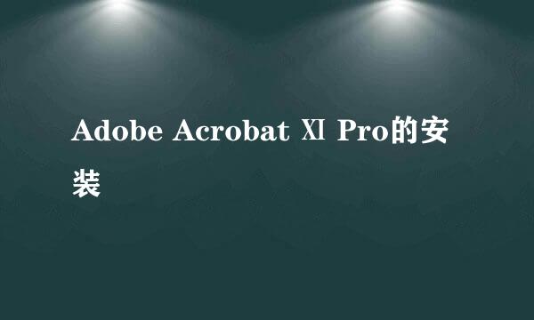 Adobe Acrobat Ⅺ Pro的安装