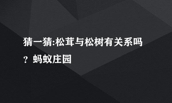 猜一猜:松茸与松树有关系吗？蚂蚁庄园
