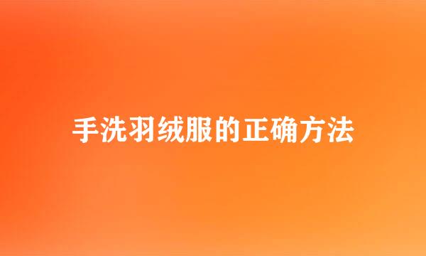 手洗羽绒服的正确方法