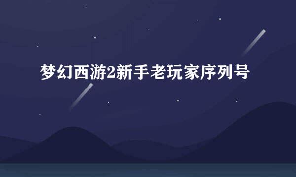 梦幻西游2新手老玩家序列号