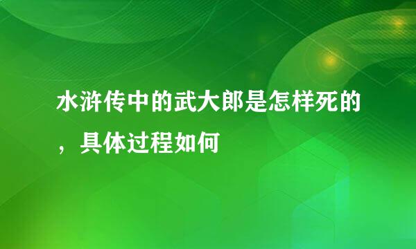 水浒传中的武大郎是怎样死的，具体过程如何