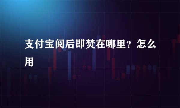 支付宝阅后即焚在哪里？怎么用