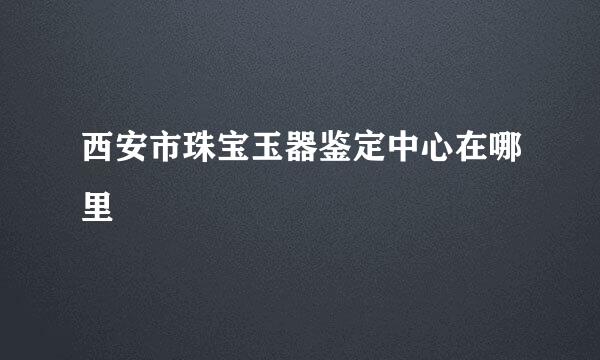 西安市珠宝玉器鉴定中心在哪里