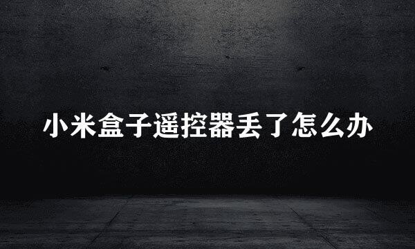 小米盒子遥控器丢了怎么办