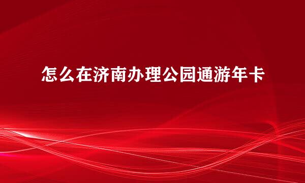 怎么在济南办理公园通游年卡