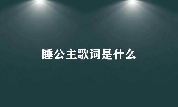 睡公主歌词是什么