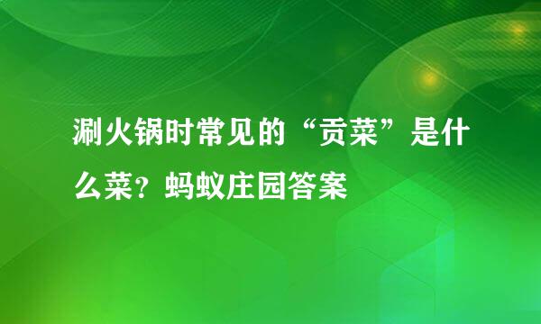 涮火锅时常见的“贡菜”是什么菜？蚂蚁庄园答案