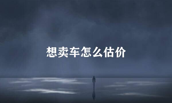 想卖车怎么估价