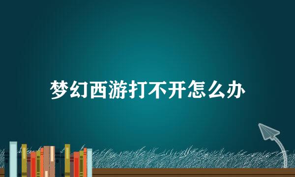 梦幻西游打不开怎么办