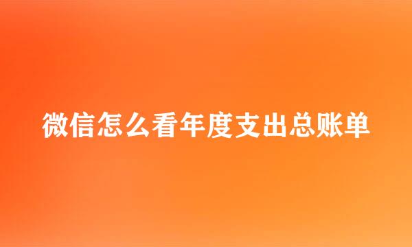 微信怎么看年度支出总账单