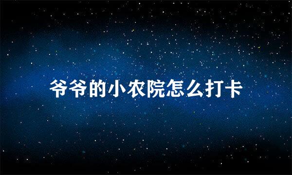 爷爷的小农院怎么打卡
