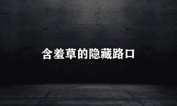 含羞草的隐藏路口