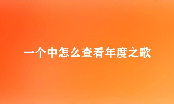一个中怎么查看年度之歌