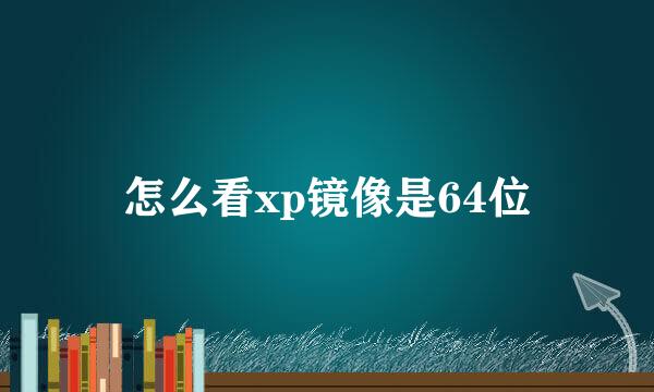 怎么看xp镜像是64位