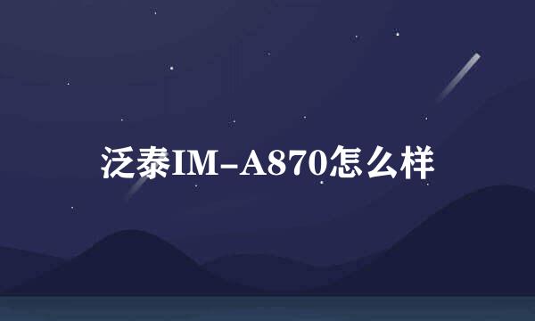 泛泰IM-A870怎么样