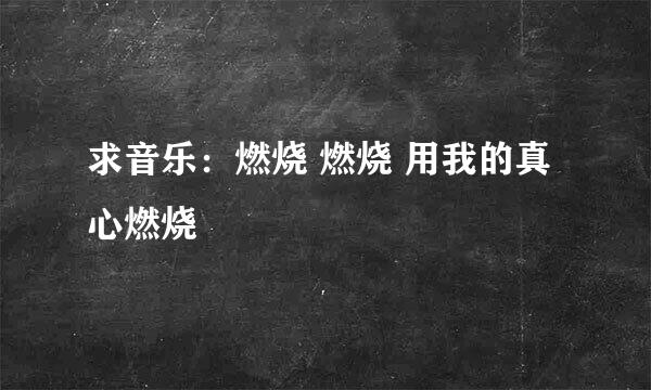 求音乐：燃烧 燃烧 用我的真心燃烧