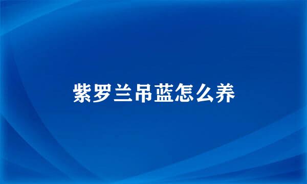 紫罗兰吊蓝怎么养