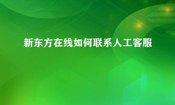 新东方在线如何联系人工客服