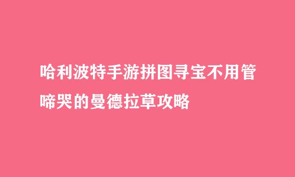 哈利波特手游拼图寻宝不用管啼哭的曼德拉草攻略