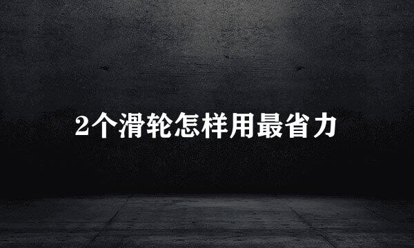 2个滑轮怎样用最省力