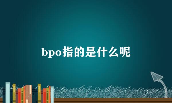 bpo指的是什么呢
