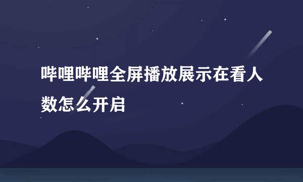 哔哩哔哩全屏播放展示在看人数怎么开启