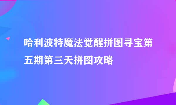 哈利波特魔法觉醒拼图寻宝第五期第三天拼图攻略