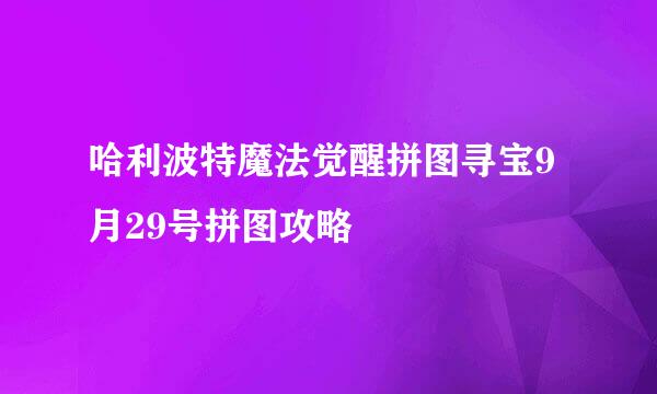 哈利波特魔法觉醒拼图寻宝9月29号拼图攻略