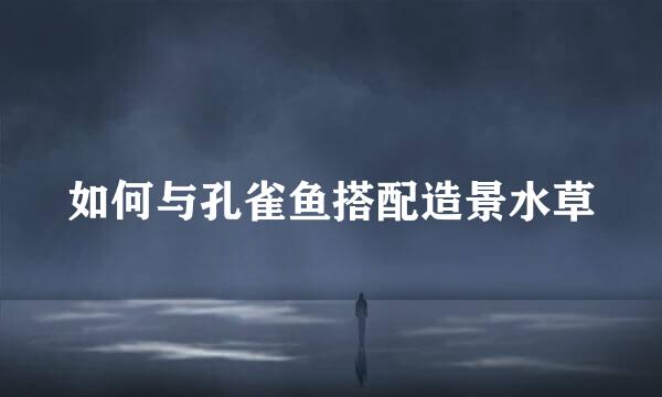 如何与孔雀鱼搭配造景水草