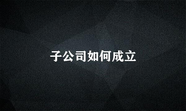 子公司如何成立
