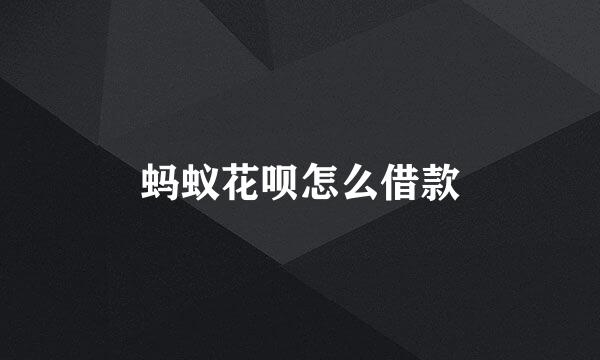 蚂蚁花呗怎么借款
