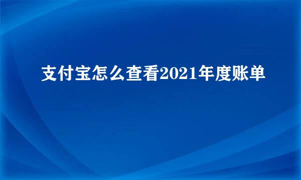 支付宝怎么查看2021年度账单