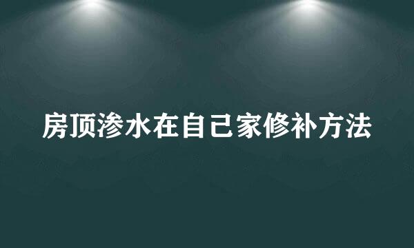 房顶渗水在自己家修补方法