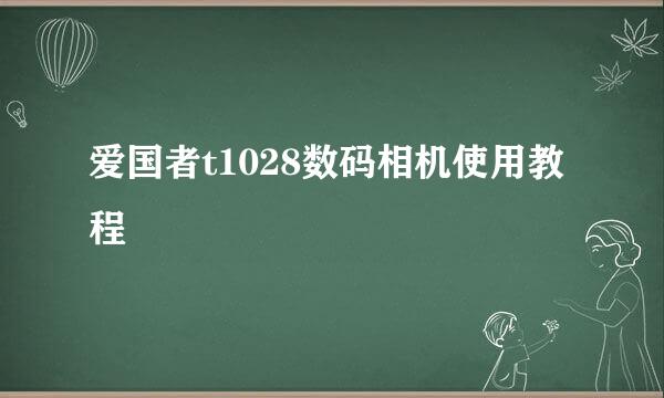 爱国者t1028数码相机使用教程