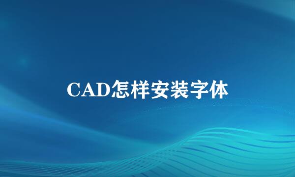 CAD怎样安装字体
