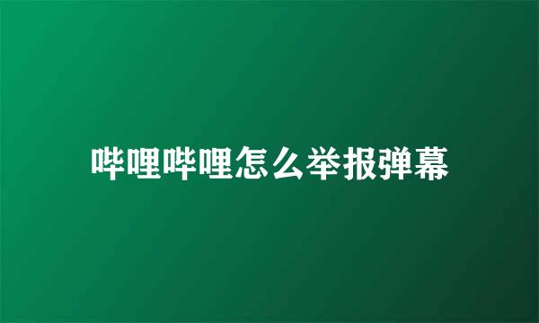 哔哩哔哩怎么举报弹幕