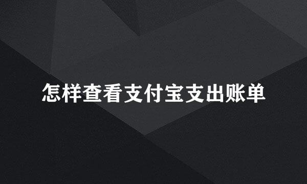 怎样查看支付宝支出账单