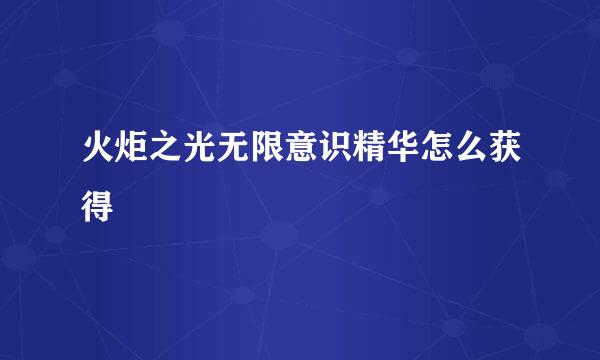 火炬之光无限意识精华怎么获得